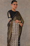 Load image into Gallery viewer, Black Winegarden Tissue Saree
