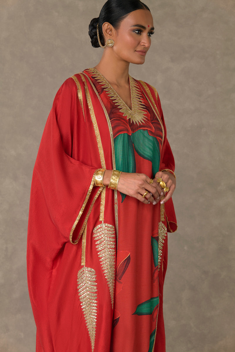 Red Candy Swirl Kaftan