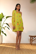 Load image into Gallery viewer, Lime Tangy Tango One Shoulder Mini Dress
