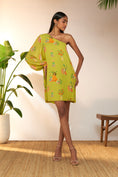 Load image into Gallery viewer, Lime Tangy Tango One Shoulder Mini Dress
