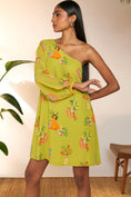 Load image into Gallery viewer, Lime Tangy Tango One Shoulder Mini Dress
