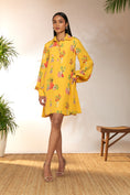 Load image into Gallery viewer, Yellow Tangy Tango Mini Collared Dress
