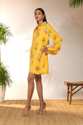 Load image into Gallery viewer, Yellow Tangy Tango Mini Collared Dress
