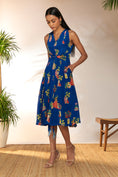 Load image into Gallery viewer, Blue Tangy Tango Midi Dress
