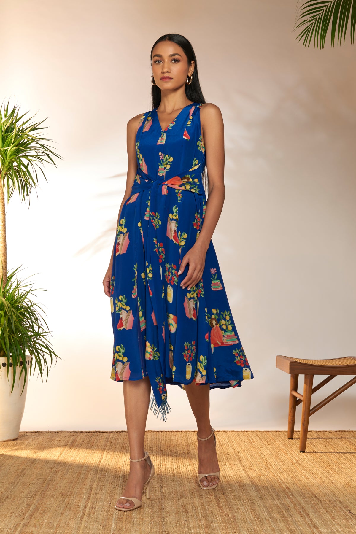 Blue Tangy Tango Midi Dress