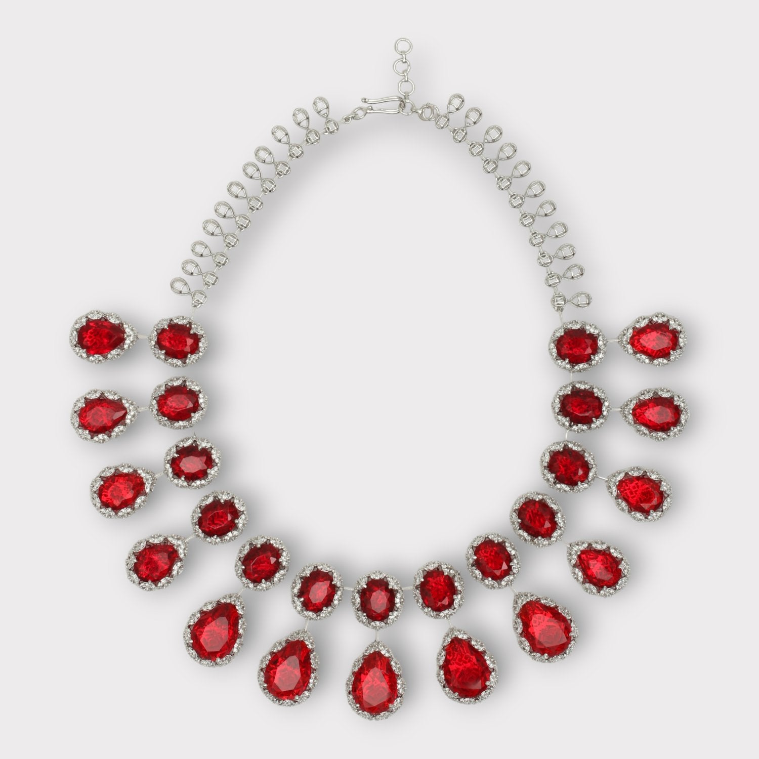 Drop Rubies Necklace Set