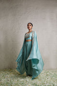 Load image into Gallery viewer, Silk Blouse With Silk Jacket And Crepe Dhoti
