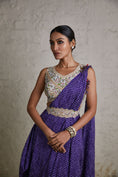 Load image into Gallery viewer, Silk Blouse With Bandhej Skirt And Drape
