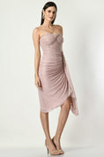 Load image into Gallery viewer, PASTEL PINK BLING IT - Tube top Draped Gown in Pastel Baby Pink Crepe Material
