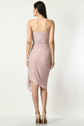 Load image into Gallery viewer, PASTEL PINK BLING IT - Tube top Draped Gown in Pastel Baby Pink Crepe Material

