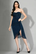 Load image into Gallery viewer, BLING IT - Draped Short Dress in Blue Color
