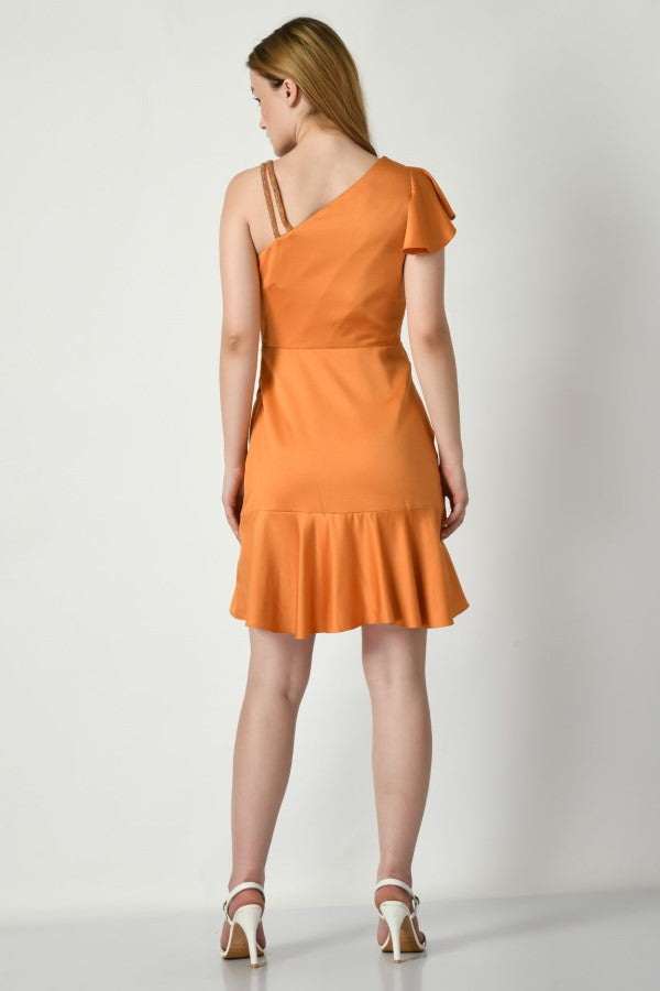 Orange Draped Dress