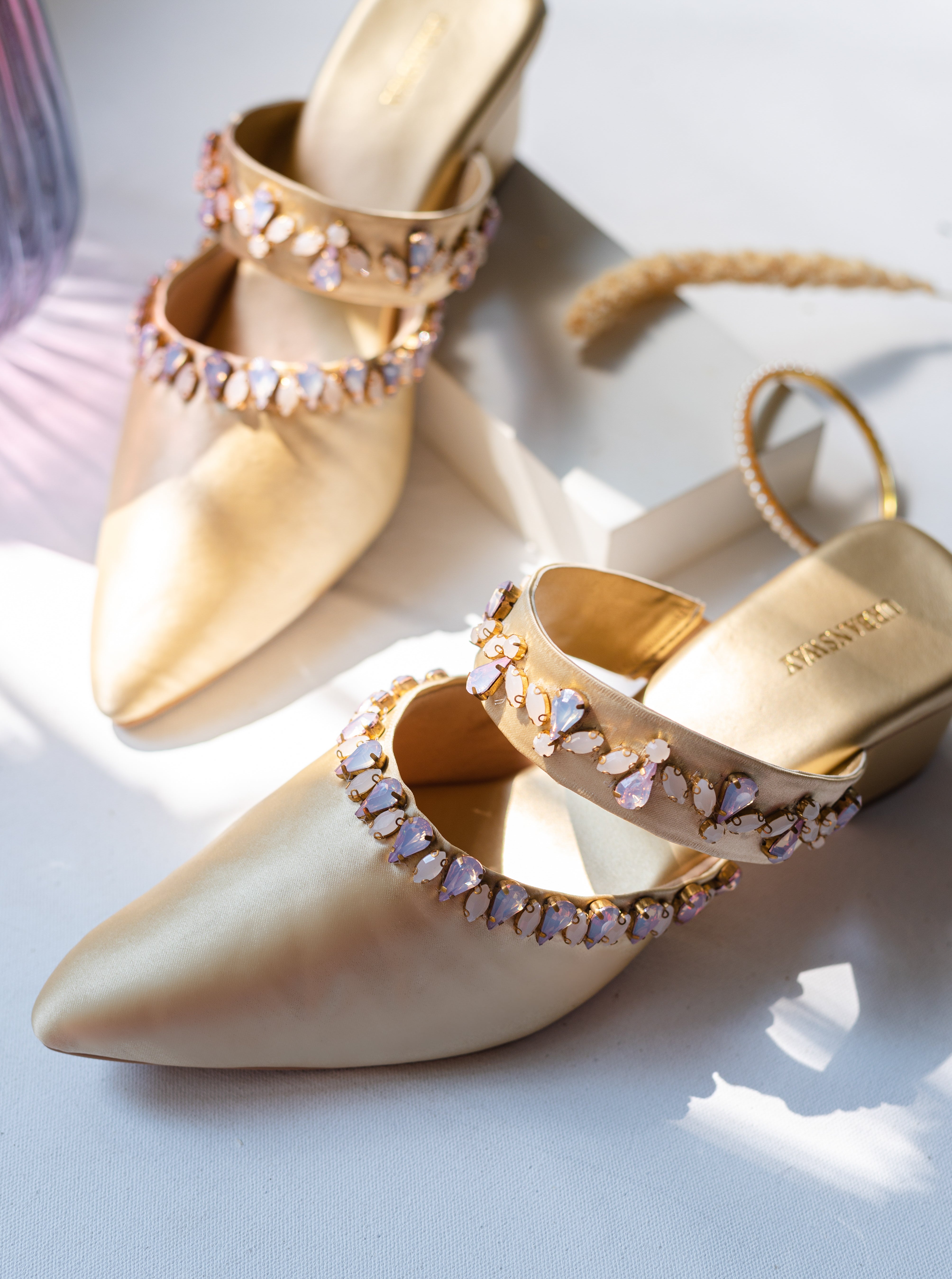 Opal Gold Mules