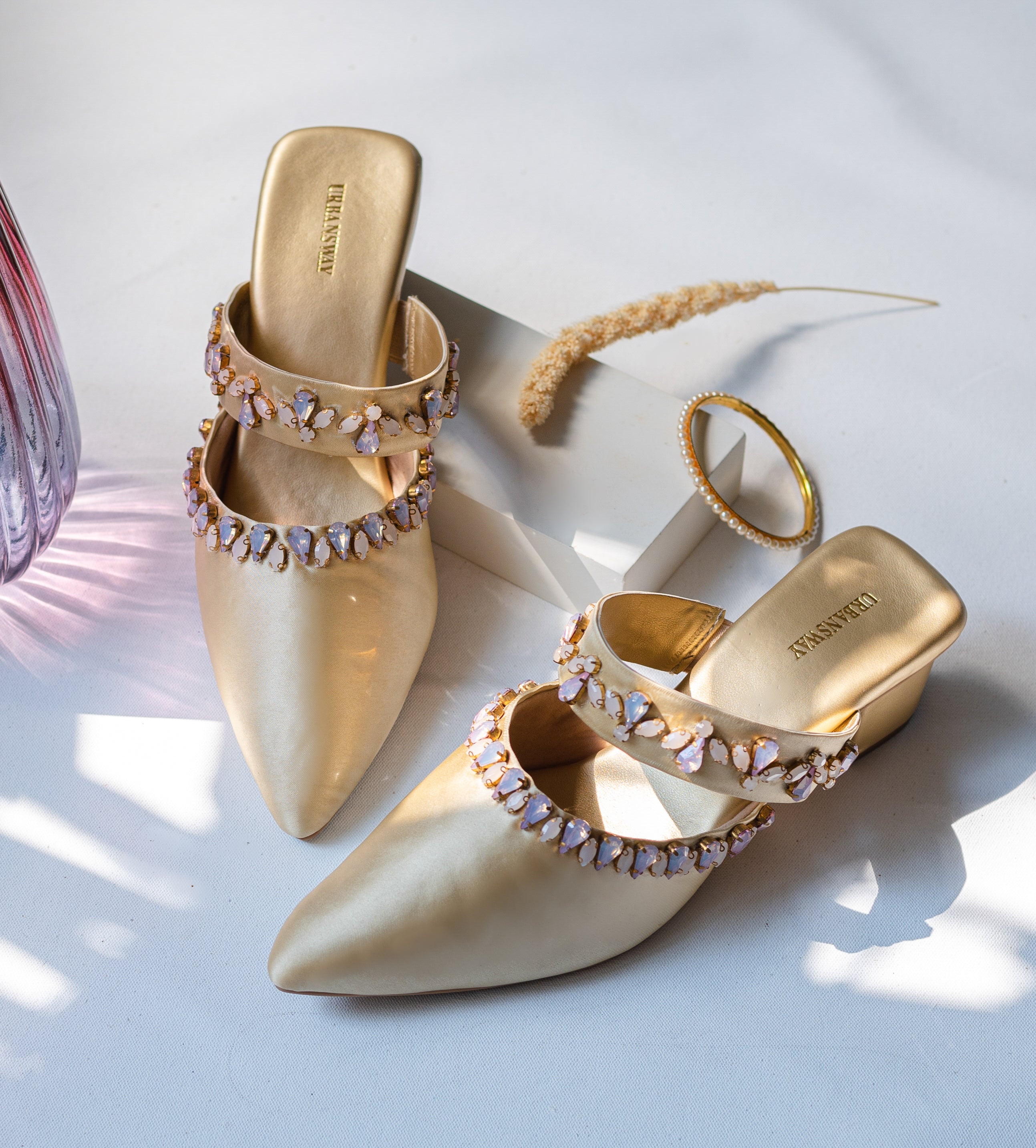 Opal Gold Mules