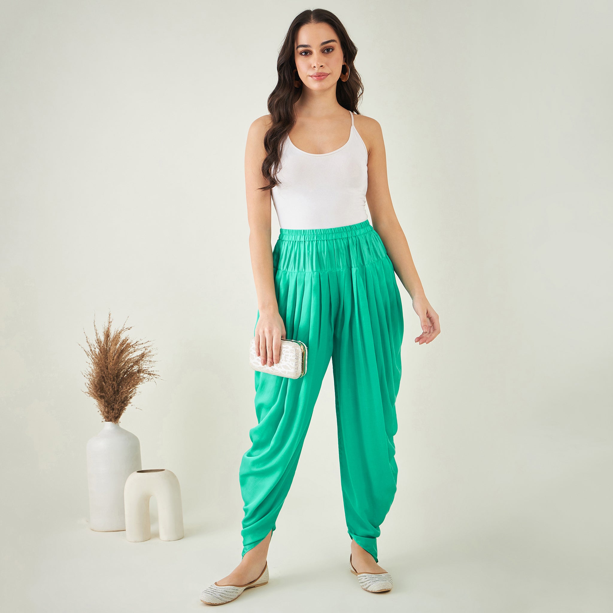 Turquoise Dhoti Pants