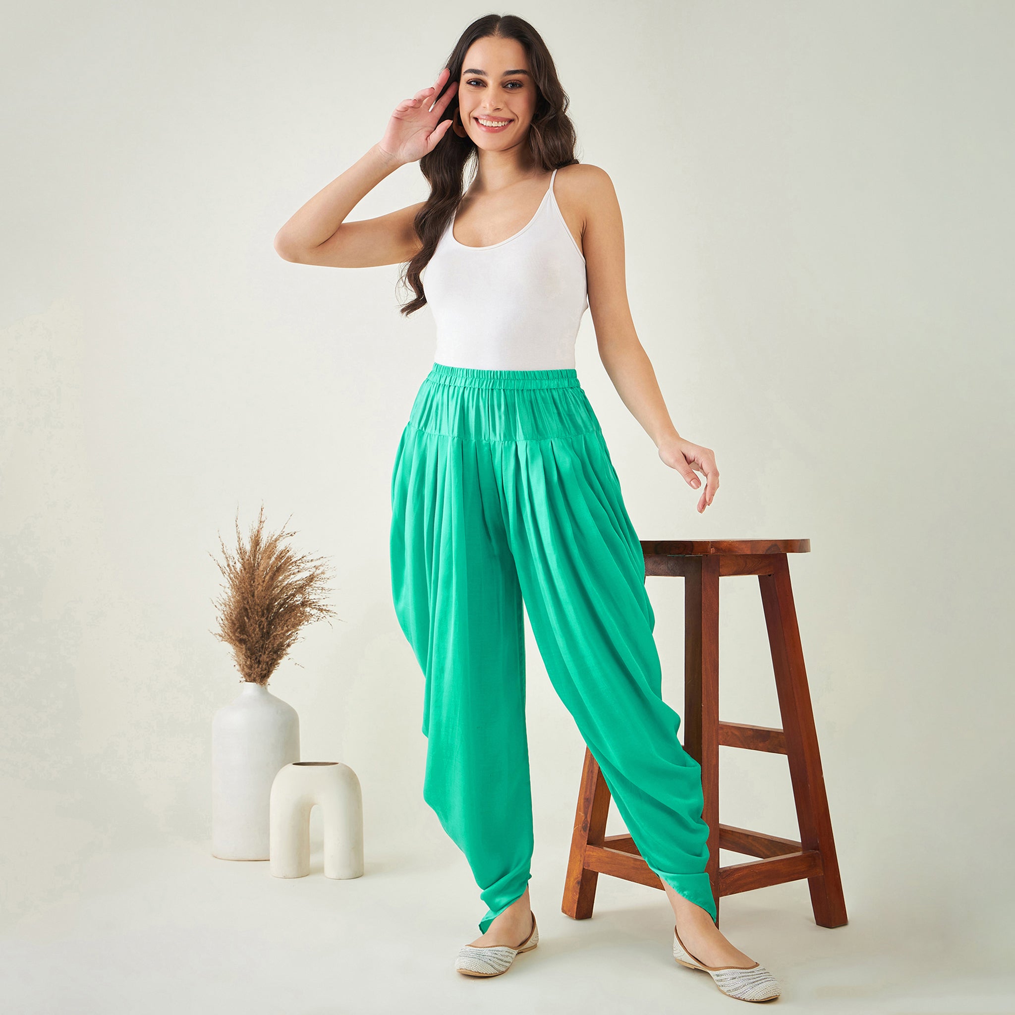 Turquoise Dhoti Pants