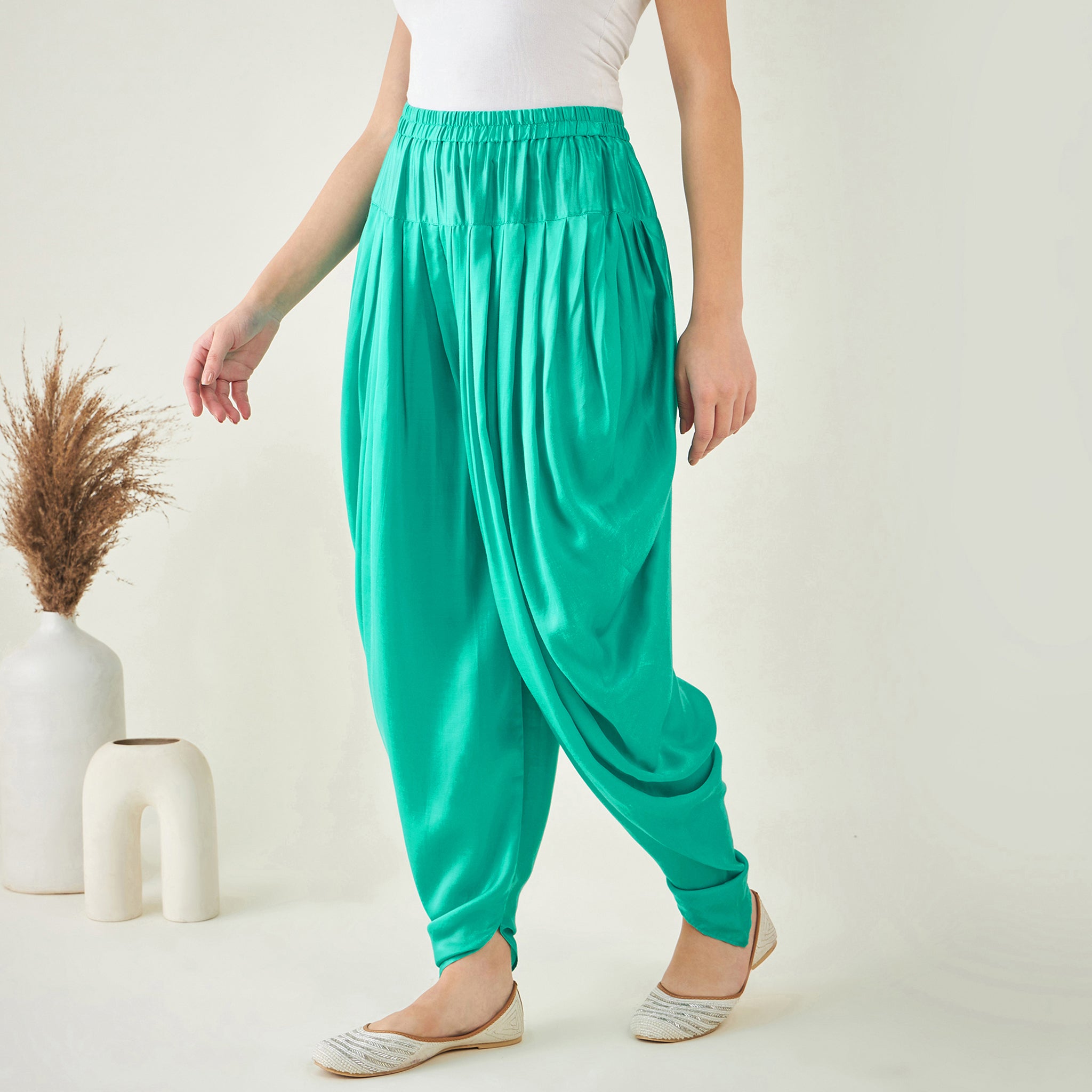 Turquoise Dhoti Pants