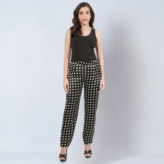 Ivory and Black Box Pants