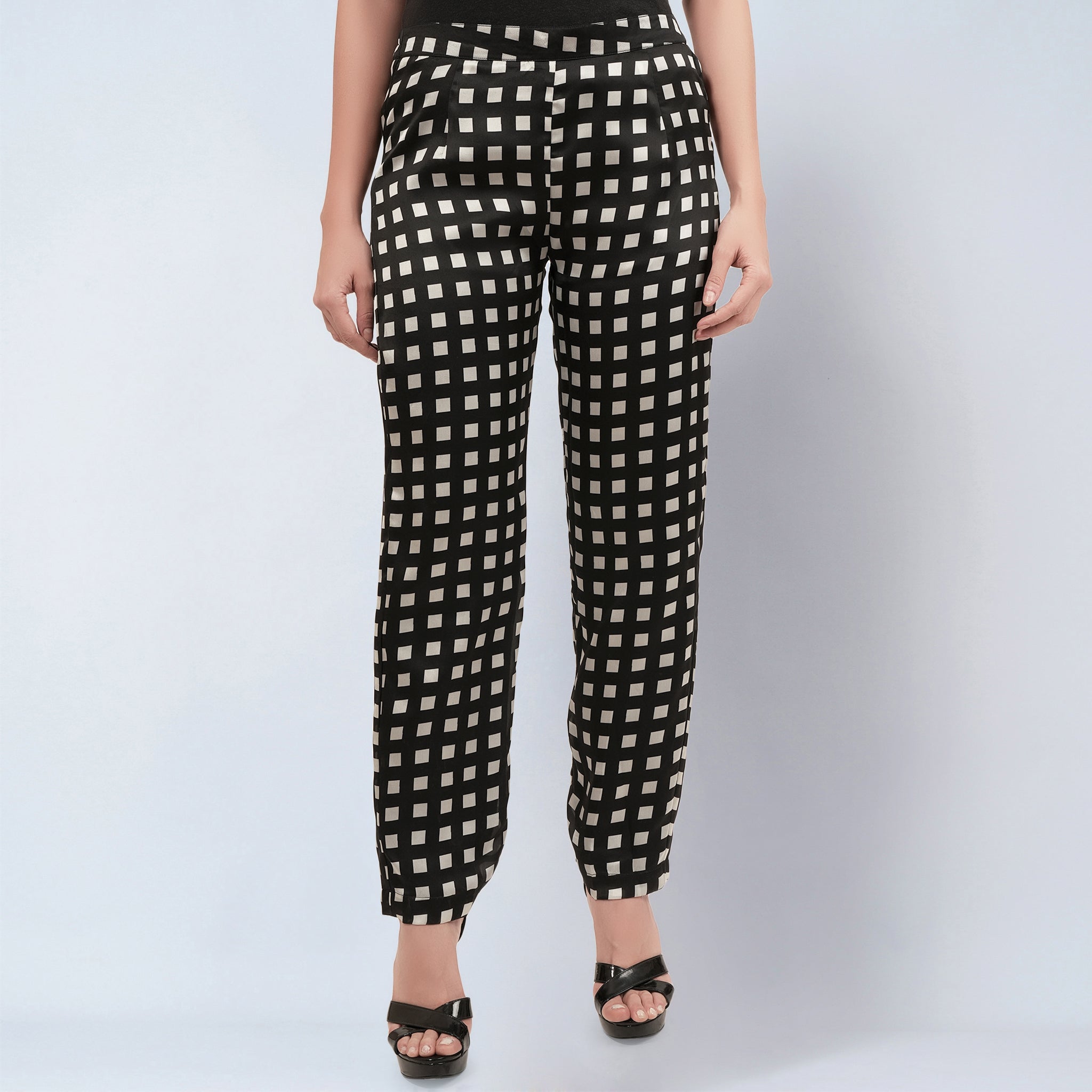 Ivory and Black Box Pants