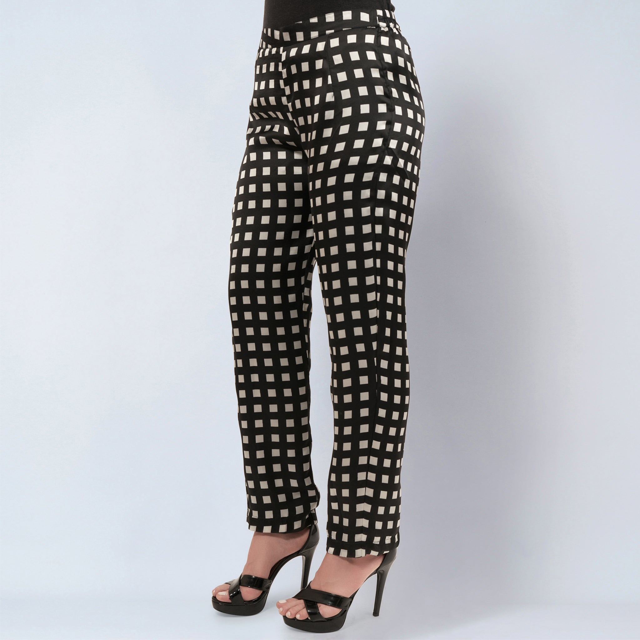 Ivory and Black Box Pants