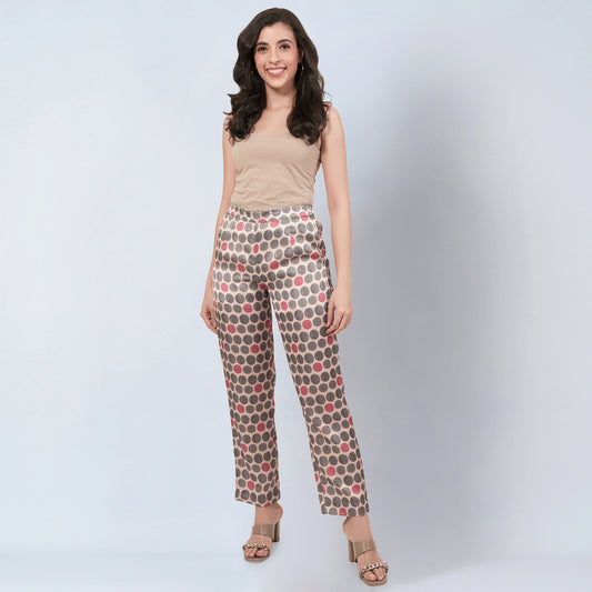 Grey and Pink Polka Dot Pants