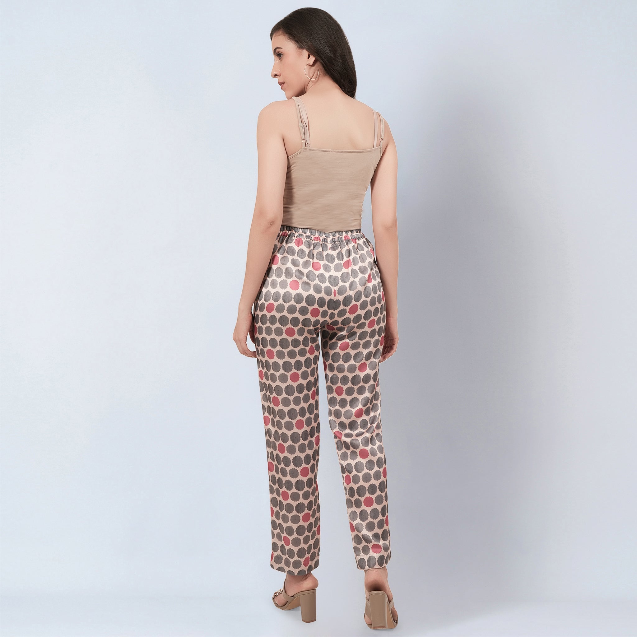 Grey and Pink Polka Dot Pants