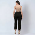 Load image into Gallery viewer, Black Linen Pants with Bead Lace
