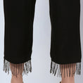 Load image into Gallery viewer, Black Linen Pants with Bead Lace
