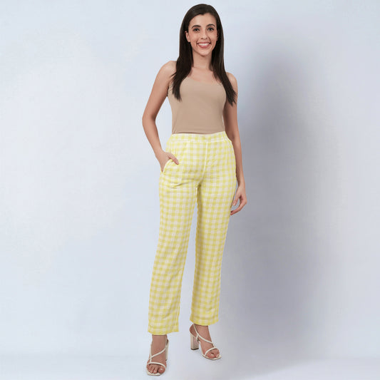 Citrus Lemon Checked Pants