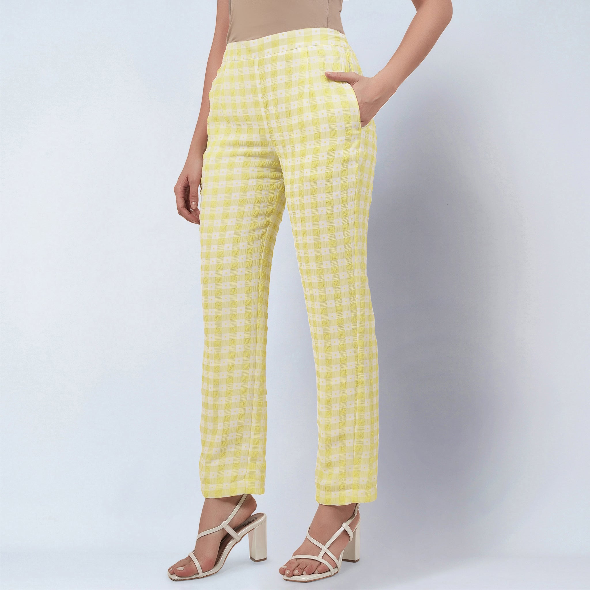 Citrus Lemon Checked Pants