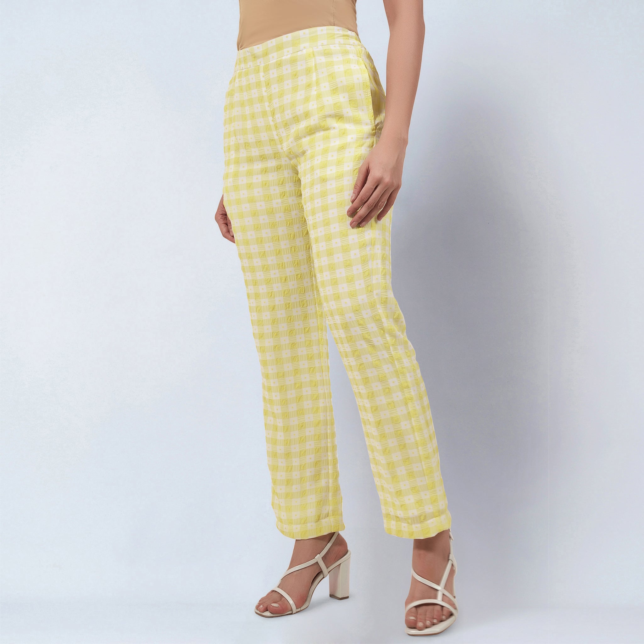 Citrus Lemon Checked Pants