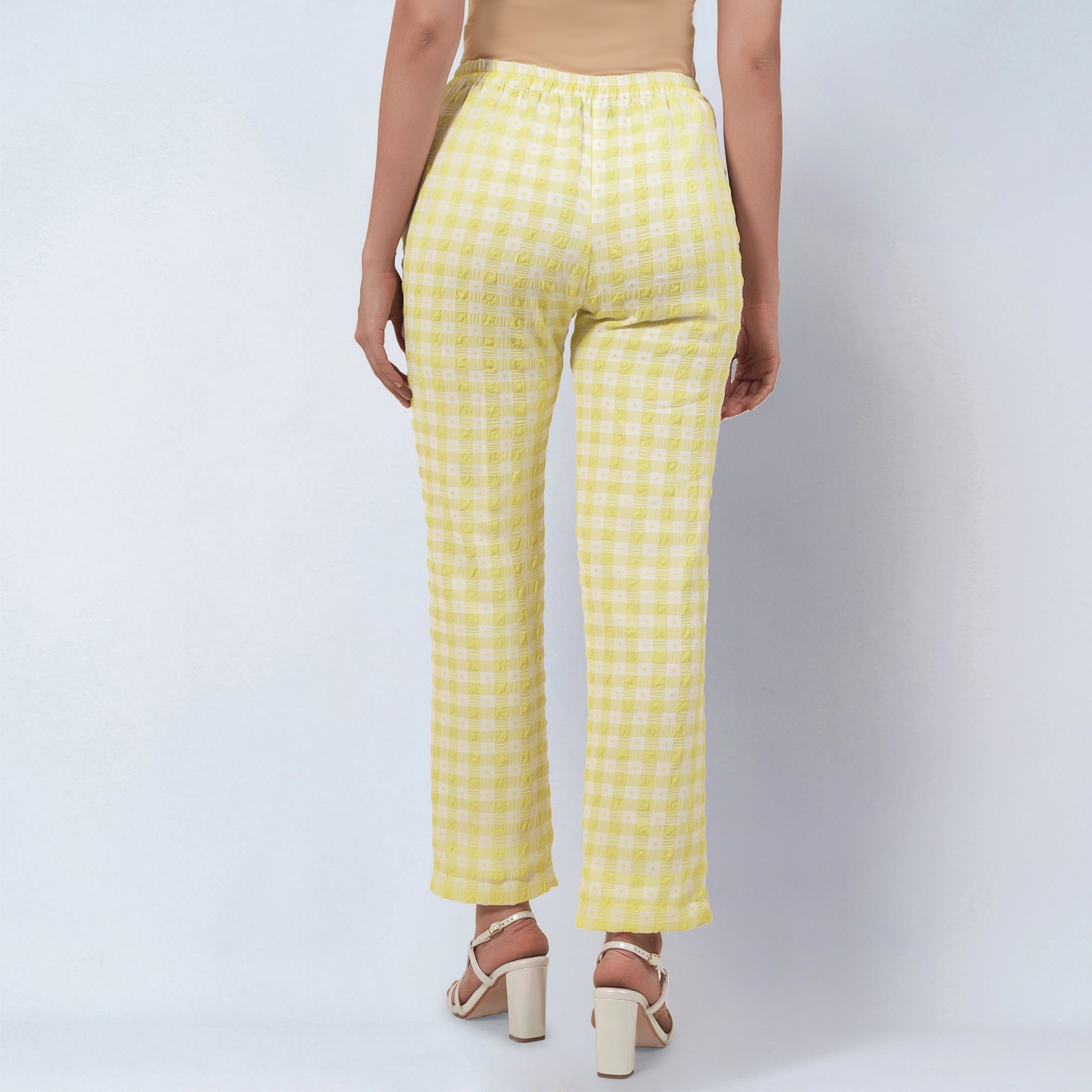 Citrus Lemon Checked Pants