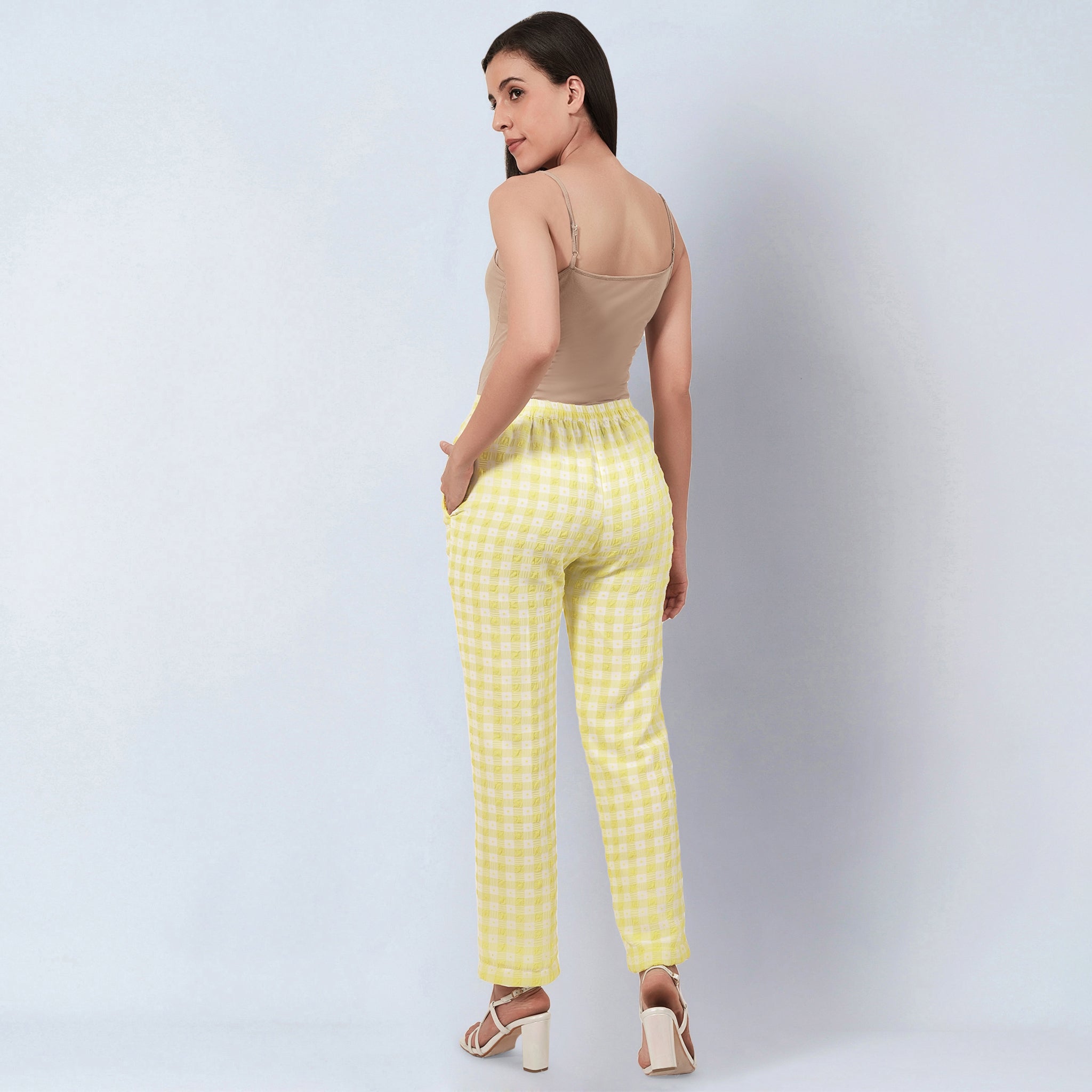 Citrus Lemon Checked Pants