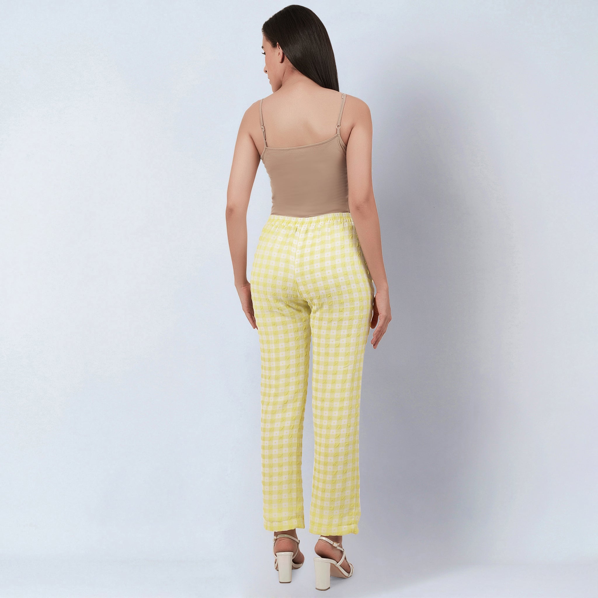 Citrus Lemon Checked Pants