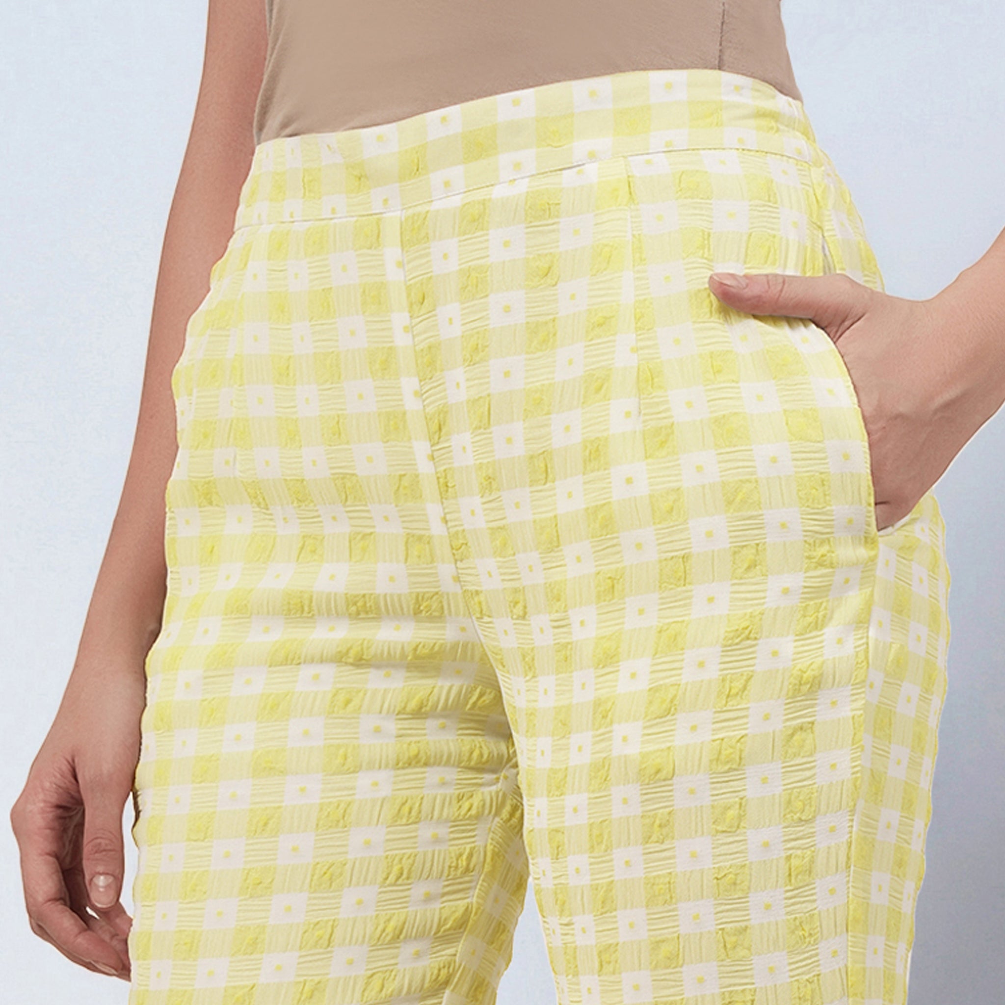 Citrus Lemon Checked Pants