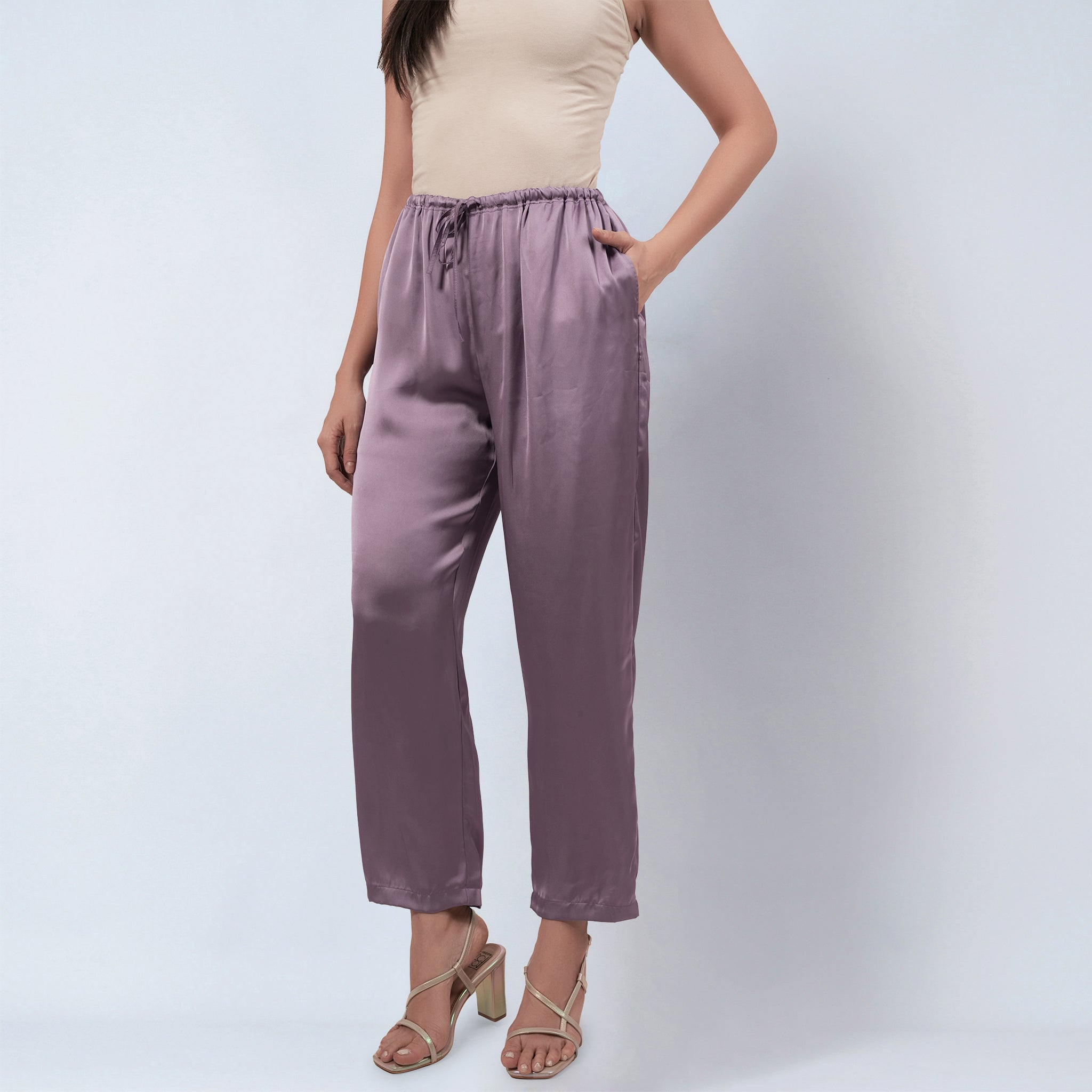 Purple Satin Pants