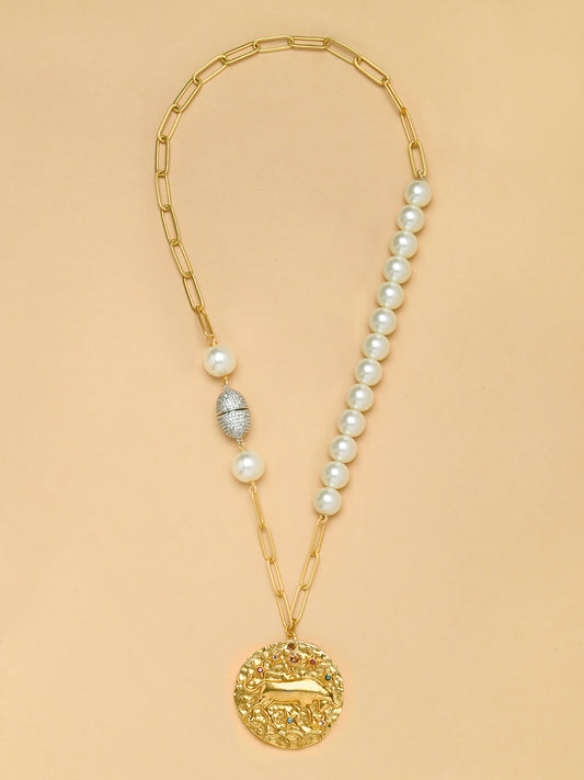 Pearl TAURUS Celestial Necklace