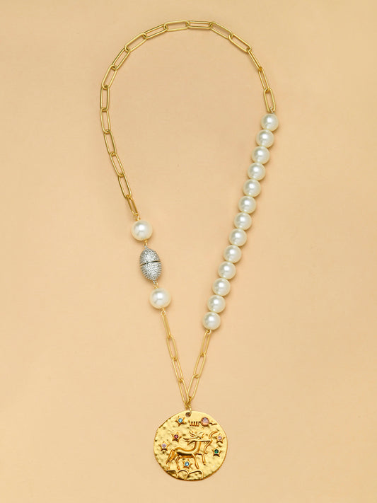 Pearl SAGITTARIUS Celestial Necklace