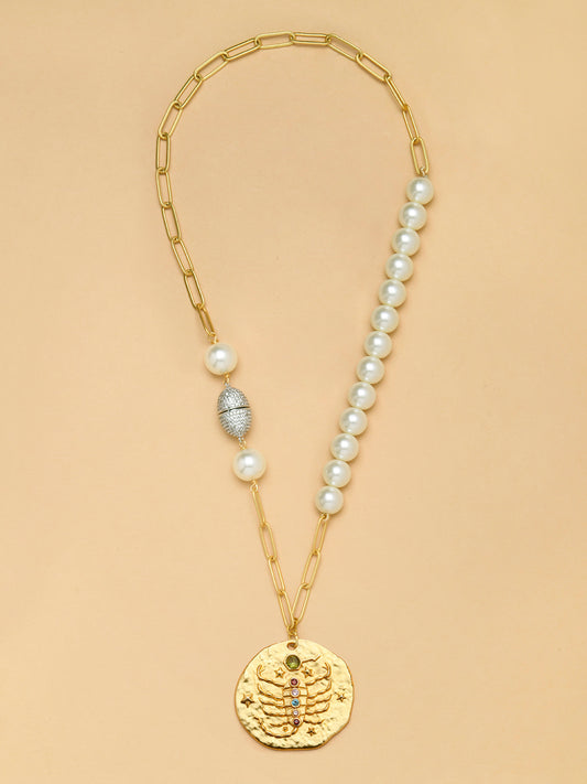 Pearl SCORPIO Celestial Necklace