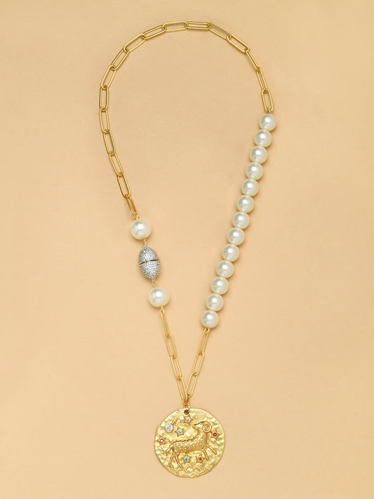 Pearl ARIES Celestial Necklace