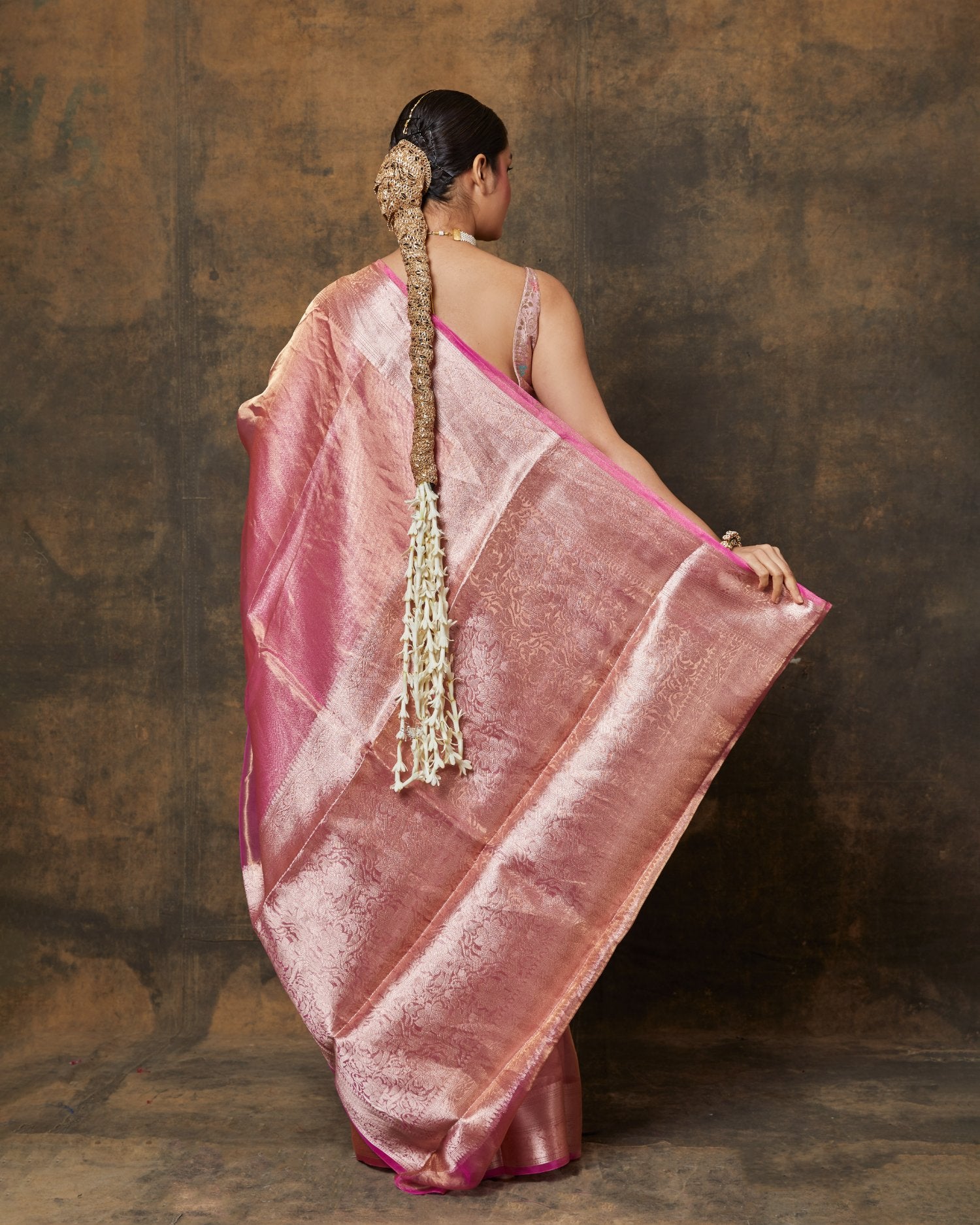 Onion Pink Tissue Saree