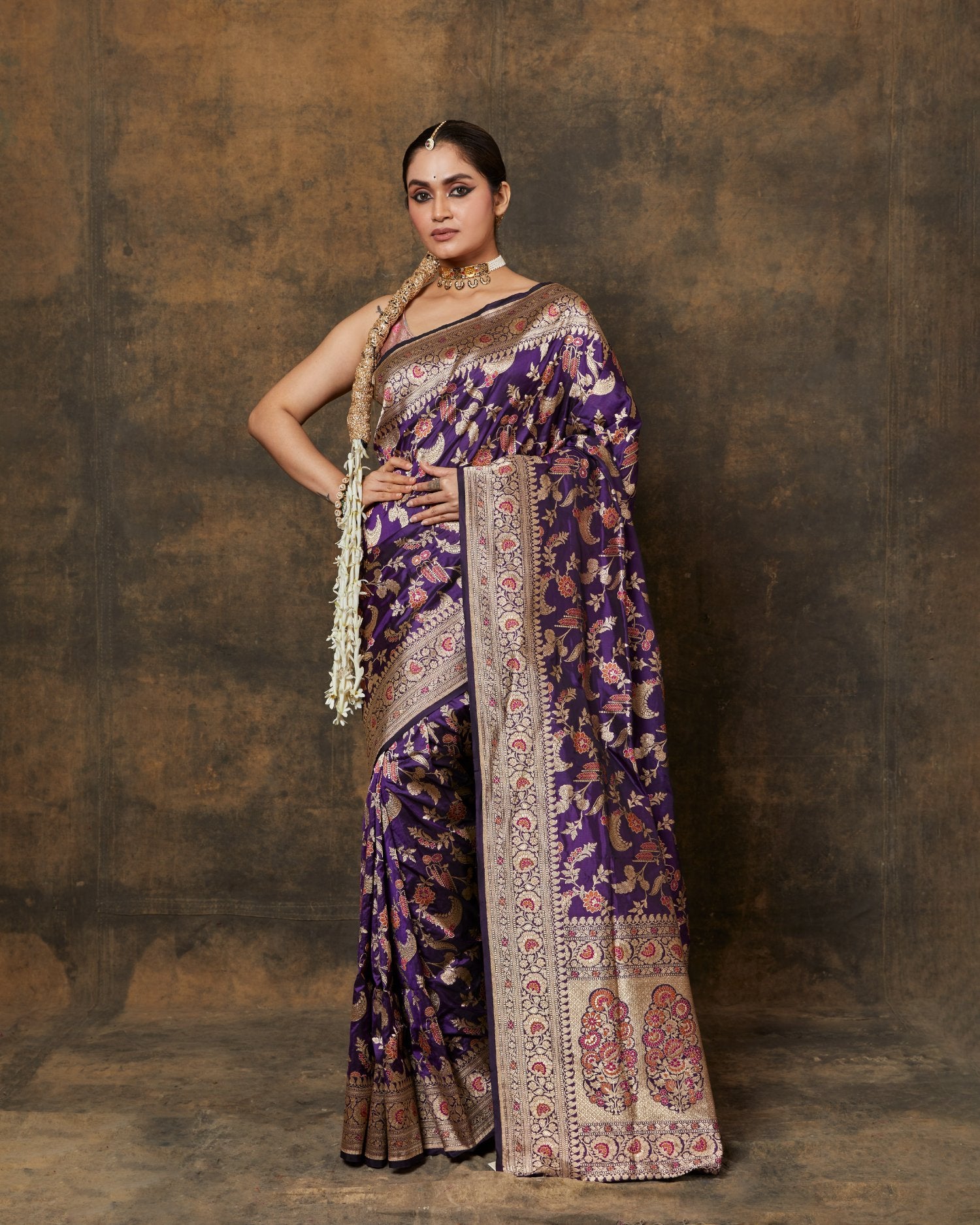 Purple Meenakari Saree