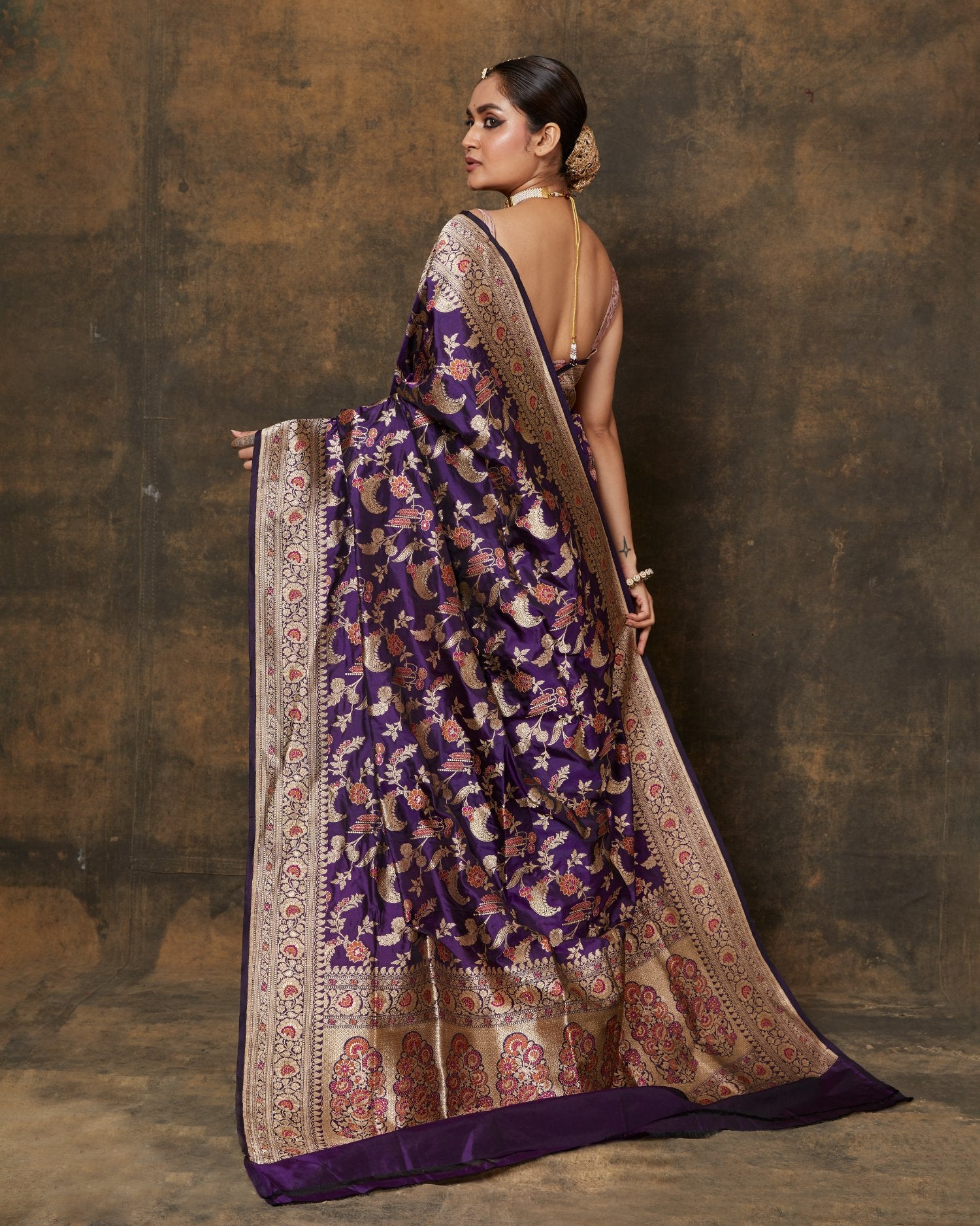 Purple Meenakari Saree