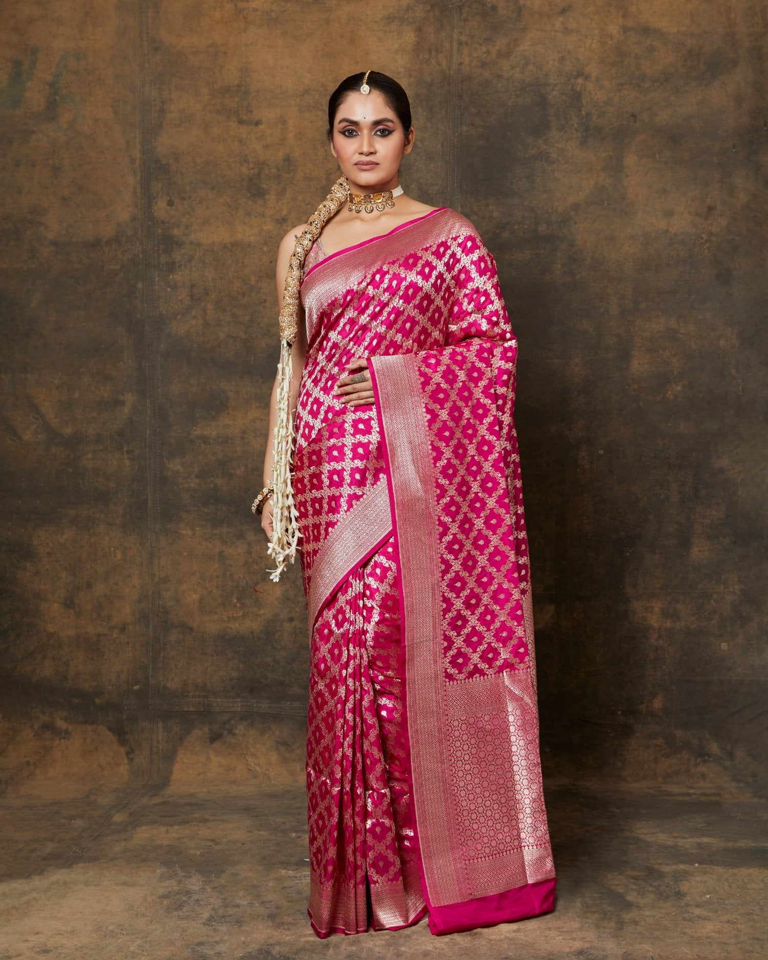 Pink Banarsi Saree