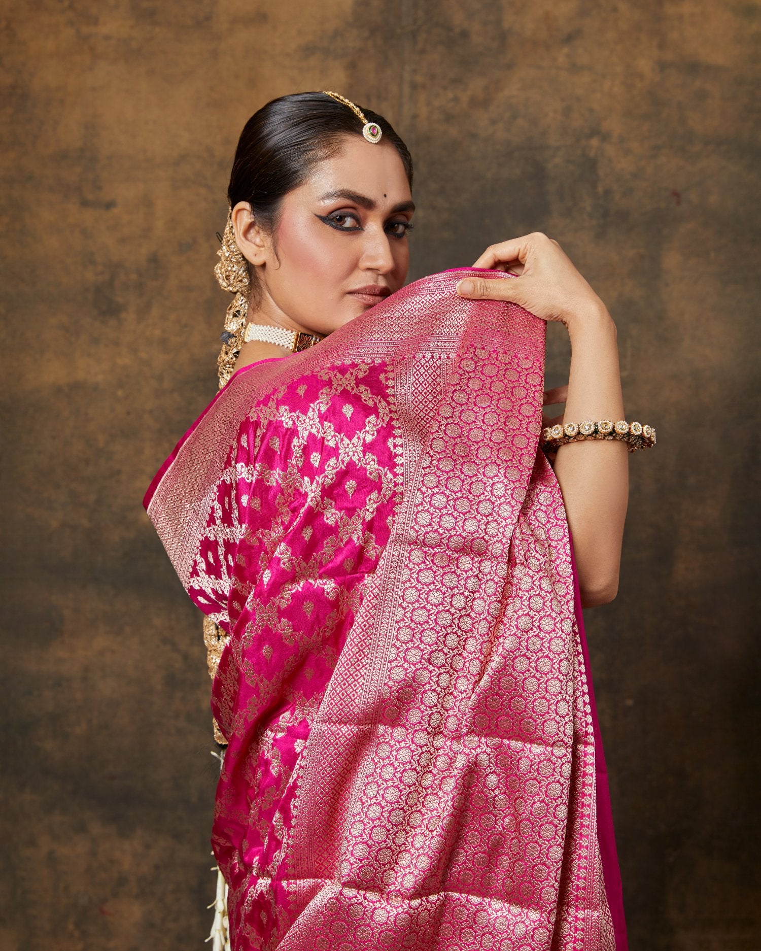 Pink Banarsi Saree