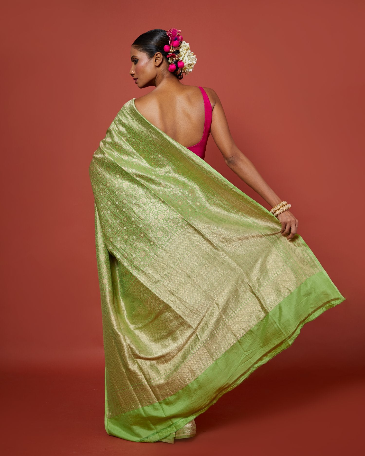 Green Brocade Saree