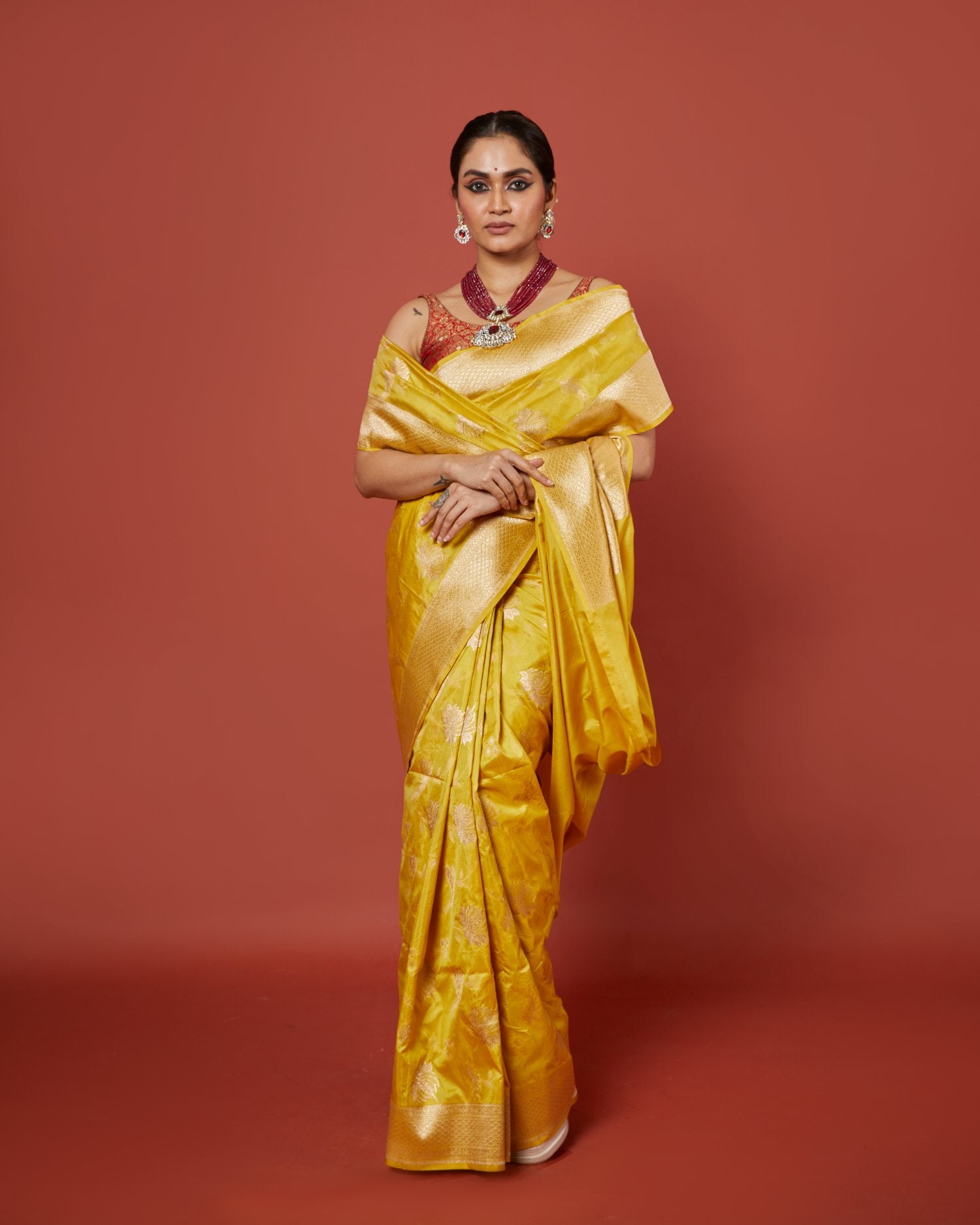 Yellow Silk Saree