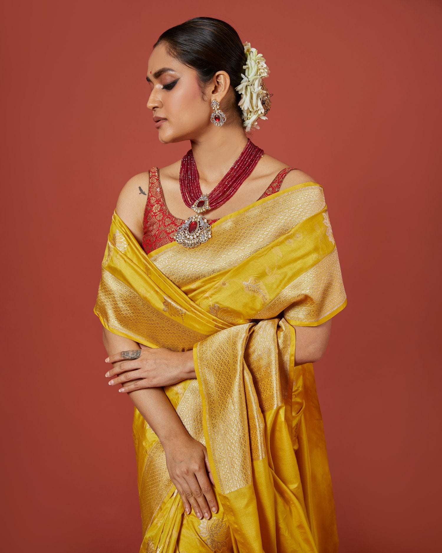 Yellow Silk Saree