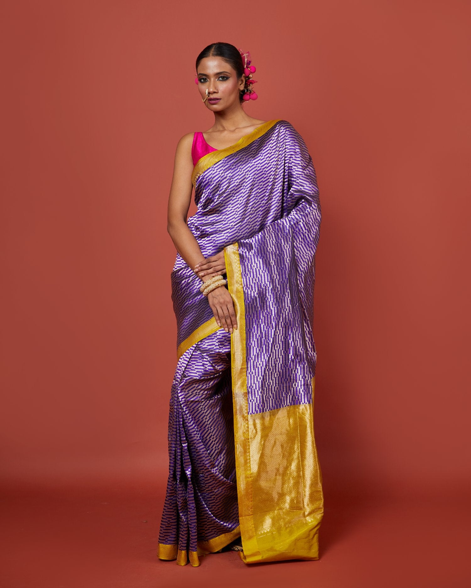 Purple Silk Saree