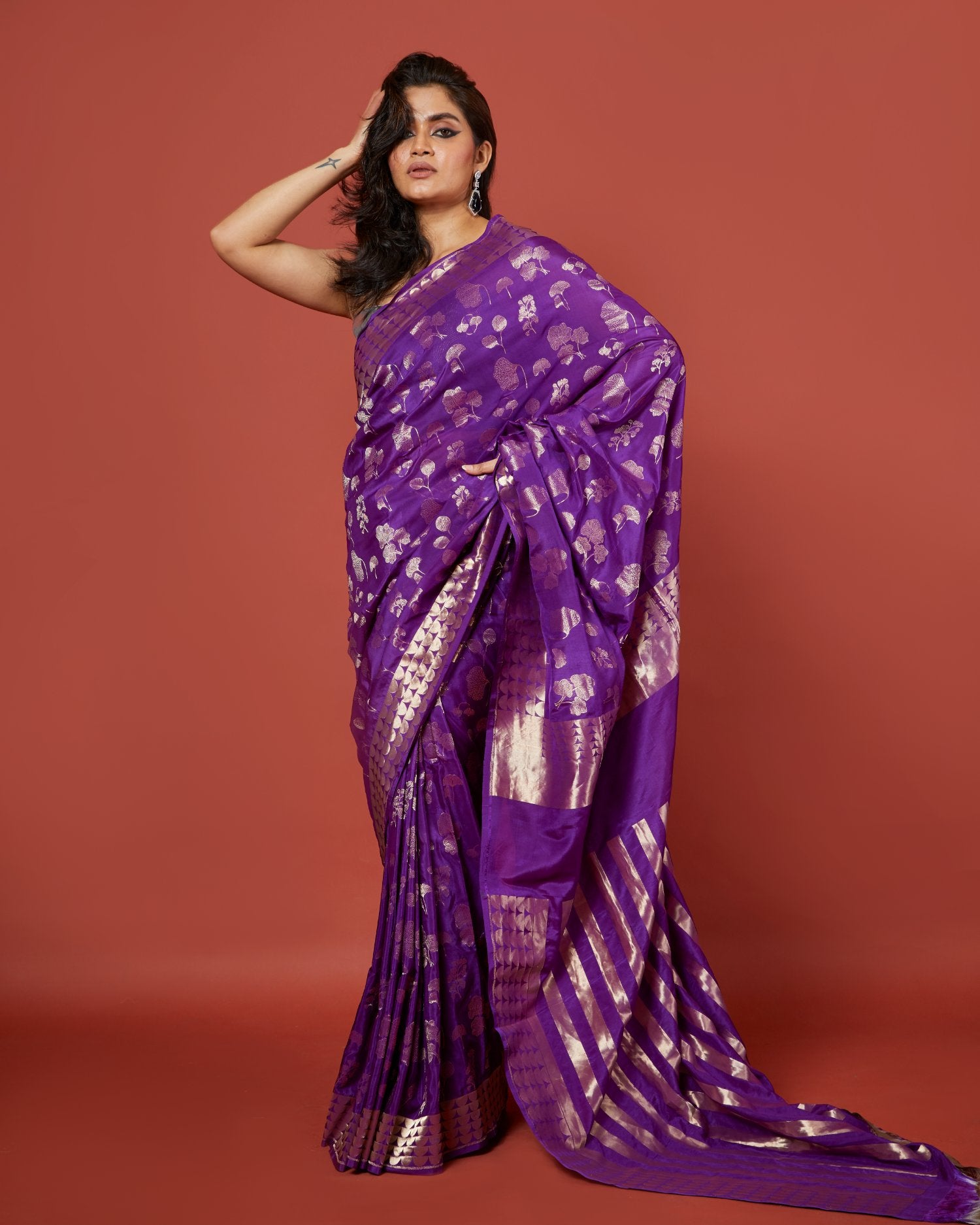 Purple Silk Saree